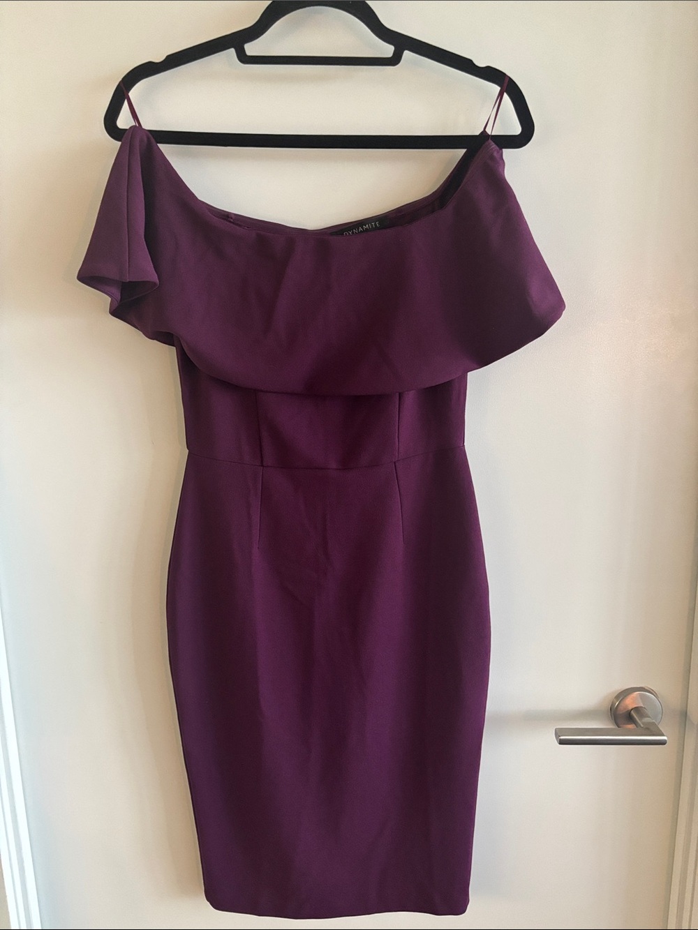 Off-Shoulder Dress in Plum